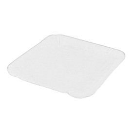 Plat carré en Carton Blanc 13x13 cm (100 Utés)