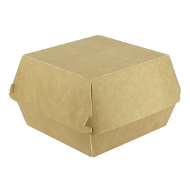 Boîte à Hamburger Kraft Mega Double Fermeture 15,5x15,5x10cm (50 Utés)