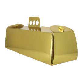 Papieren cake doosje gemetalliseerd goud Rechthoekige vorm Swisse Roll 12,5x45,5x10,5cm (100 stuks)