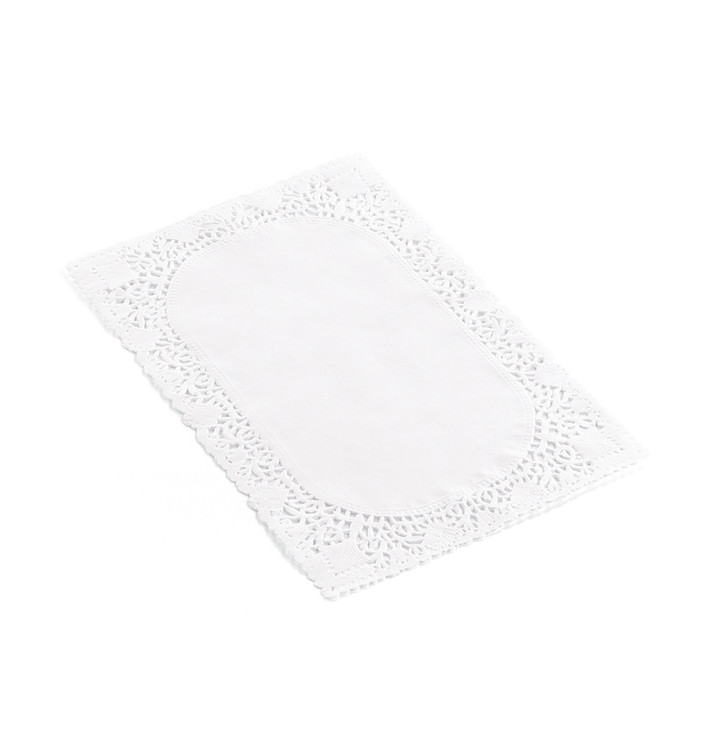 Dentelle en papier Rectangulaire Blanc 25x35cm (250 Unités)