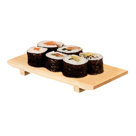 Base en Bambou Naturel pour Sushi 27,5x18x2,5cm (1 Uté)