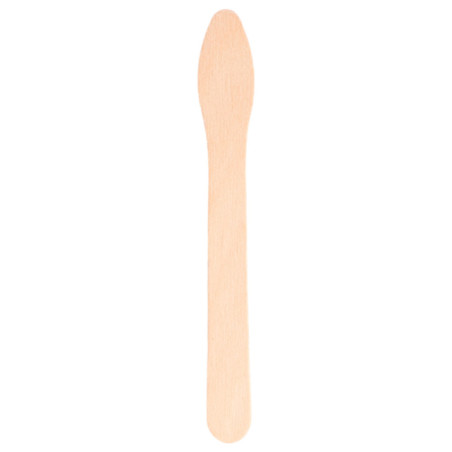 Petite cuillère plate en bois 12,5cm (50 Utés)