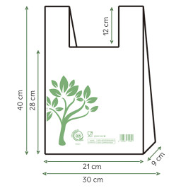 Hemddraagtassen Home Compost “Be Eco!” 30x40cm (100 stuks)