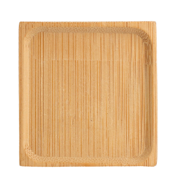 Plat Dégustation en Bambou Carré 6x6cm (1200 Utés)