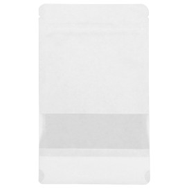 Sac DoyPack avec fermeture et fenêtre Blanc 25+12x35cm (250 Utés)