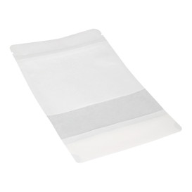 Sac DoyPack avec fermeture et fenêtre Blanc 20+10x30cm (50 Utés)