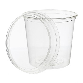 Couvercle Récipient Compostable PLA Transparent 240, 360, 480, 720, 960ml (600 Utés)