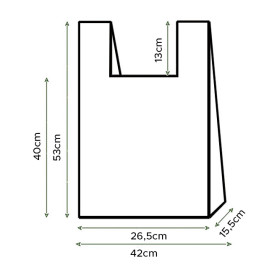 Plastic Hemddraagtassen 70% Gerecycled Geel 42x53cm 50µm (1.000 stuks)