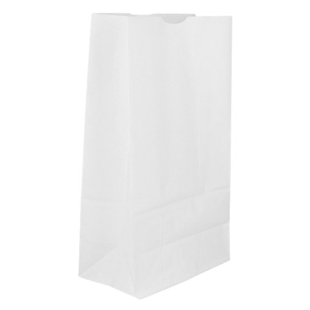 Sac en papier Kraft Blanc sans anses 50g/m² 15+9x28cm (25 Utés)