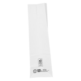 Papieren zak zonder handvat kraft wit 50g/m² 15+9x28cm (25 stuks)