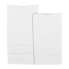 Sac en papier Kraft Blanc sans anses 50g/m² 15+9x28cm (25 Unités)