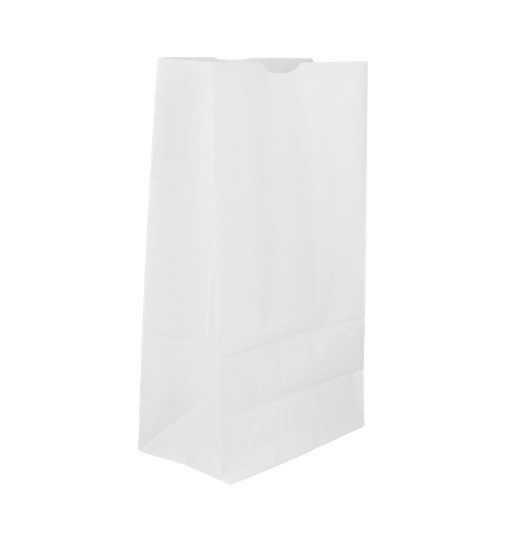 Sac en papier Kraft Blanc sans anses 50g/m² 15+9x28cm (1.000 Unités)