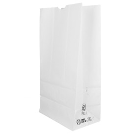 Sac en papier Kraft Blanc sans anses 60g/m² 18+11x34cm (25 Utés)