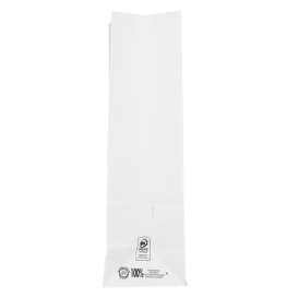 Sac en papier Kraft Blanc sans anses 60g/m² 18+11x34cm (25 Utés)