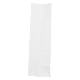 Sac en papier Kraft Blanc sans anses 60g/m² 18+11x34cm (25 Utés)