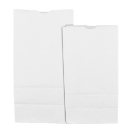 Sac en papier Kraft Blanc sans anses 60g/m² 18+11x34cm (25 Utés)