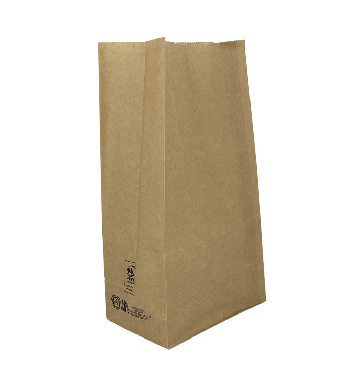 Papieren zak zonder handvat kraft bruin 45g/m² 15+9x28cm (25 stuks) 