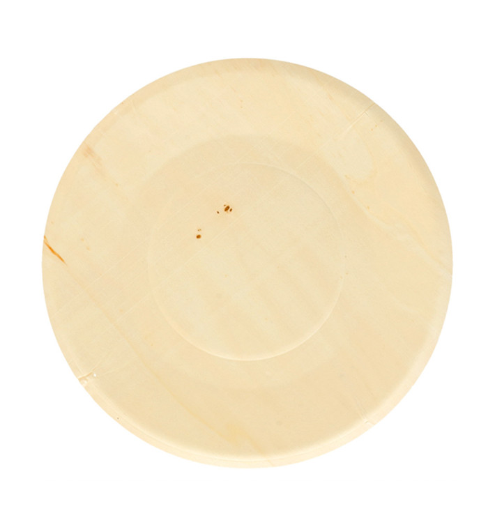 Assiette en Bois Ronde Ø21,5cm (50 Unités)