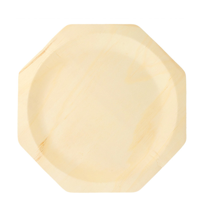 Assiette en Bois Octogonal 260mm (50 Unités)