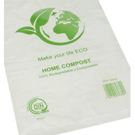 Sac en Plastique avec Anses Découpées Bio Home Compost 20x33 cm (100 Utés)