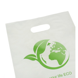Plastic zak met gestanst handvat Bio Home Compost 20x33cm (100 stuks)