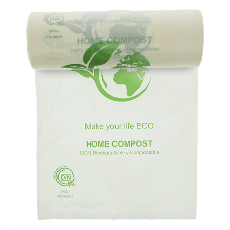 Rouleau de sacs plastique Bio Home Compost 25x37 cm 12,5µm  (500 Utés)