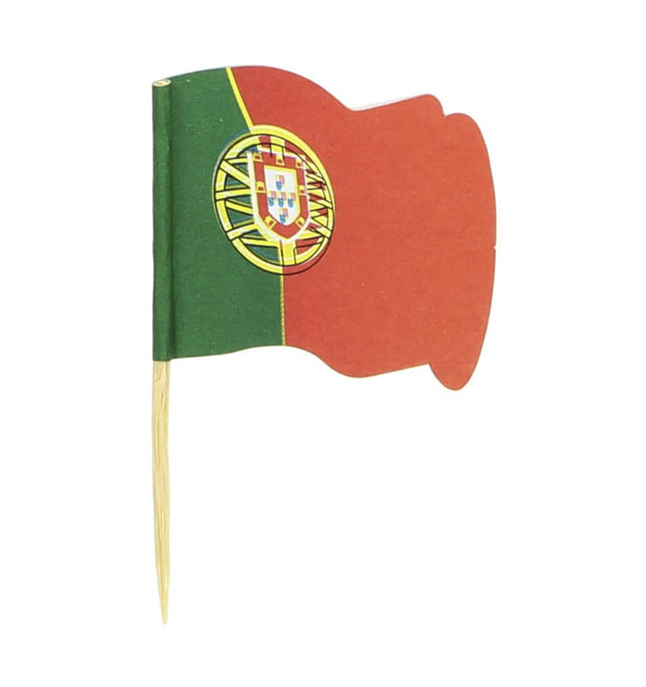 Pique en Bois Drapeau "Portugal" 65mm (144 Unités)