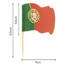 Pique en Bois Drapeau "Portugal" 65mm (14.400 Unités)