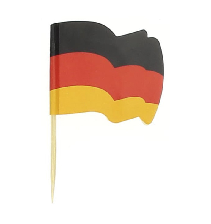 Pique en Bois Drapeau "Allemagne" 65mm (144 Unités)