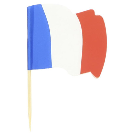 Pique en Bois Drapeau "France" 65mm (144 Unités)