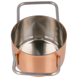 Mini Cocotte en Acier Inoxydable Cuivre Ø7x4,5cm (1 Uté)