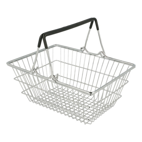 Mini Panier de Supermarché Acier Inox. 18,5x13,5x9cm (1 Uté)