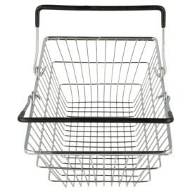 Mini Panier de Supermarché Acier Inox. 18,5x13,5x9cm (1 Uté)