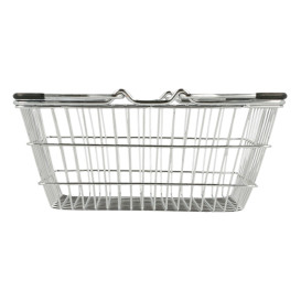 Mini Panier de Supermarché Acier Inox. 18,5x13,5x9cm(6 Utés)