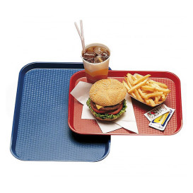 Plateau en Plastique Fast Food Rouge 27,5x35.5cm (1 Uté)