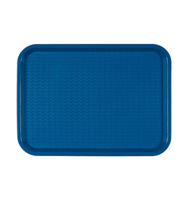 Plastic dienblad Fast Food blauw 27,5x35,5cm (1 stuk) 