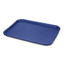 Plateau en Plastique Fast Food Bleu 35,5x45,3cm (1 Uté)