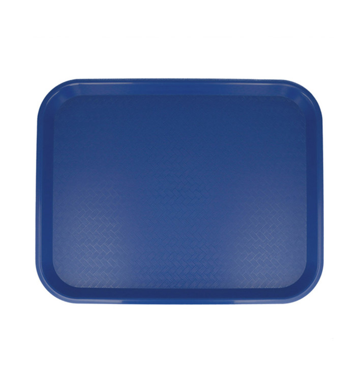 Plastic dienblad Fast Food blauw 35,5x45,3cm (12 stuks)