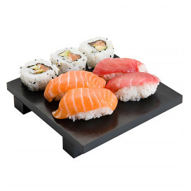 Base en Bambou Noir pour Sushi 15x15x2,5cm (40 Utés)