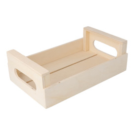 Caisse Présentation avec anses en Bois  20,5x12,5x6,5cm (1 Uté)