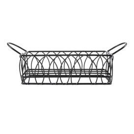 Rechthoekige stalen mand zwart 21x8x7cm (1 stuk) 