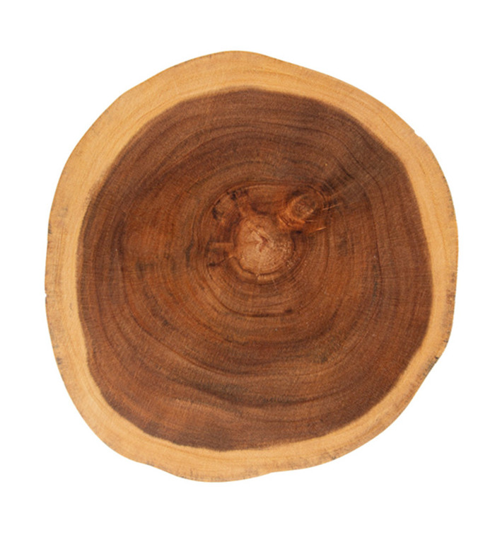 Houten bediening schotel Rond vormig Ø30,5x3,5cm (1 stuk) 