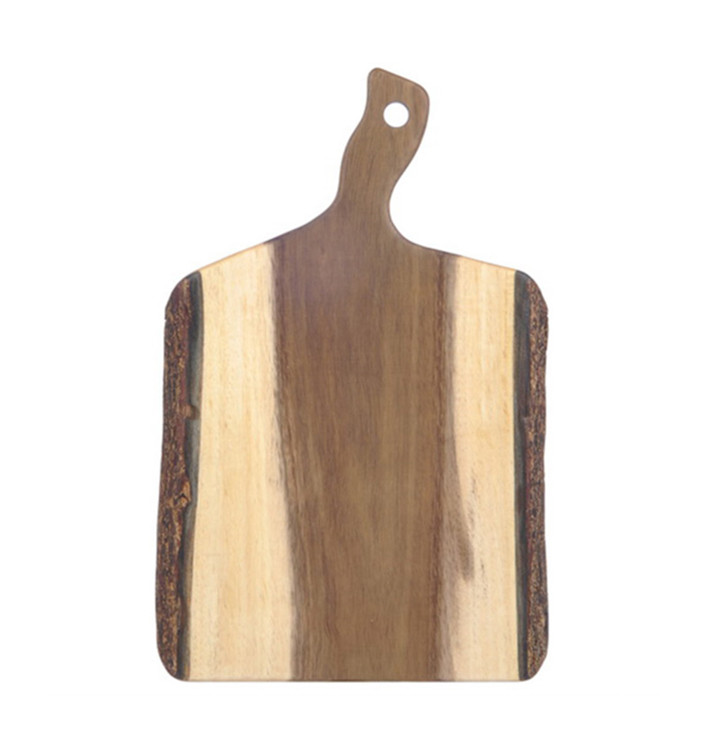 Houten bediening schotel met Hendel 30,5x20,3x1,9cm (1 stuk) 