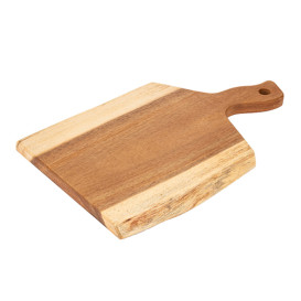 Houten bediening schotel met Hendel 30,5x20,3x1,9cm (12 stuks)