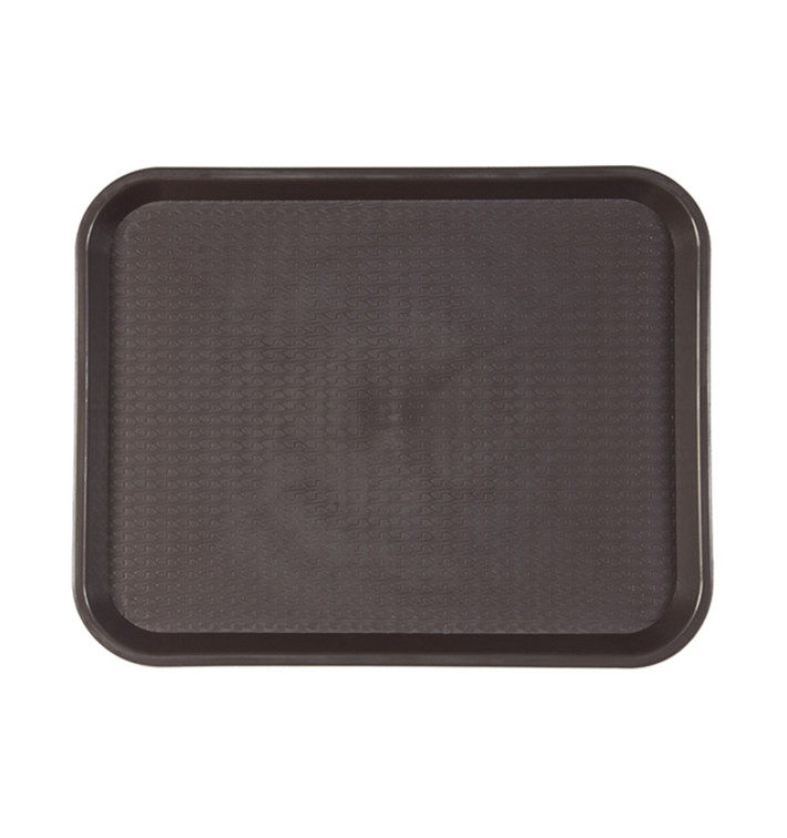 Plateau en Plastique Fast Food Chocolat 27,5x35.5cm (1 Uté)