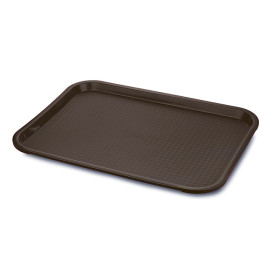 Plateau en Plastique Fast Food Chocolat 30,5x41,4cm (24 Utés)