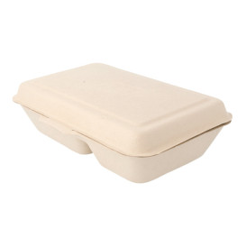 Boîte en Canne à Sucre 2 C Naturel 225x165x64mm (500 Utés)