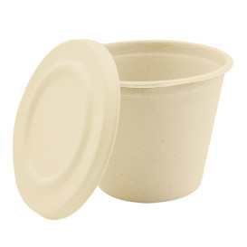 Suikerriet Deksel Container 425ml Naturel Ø9,5cm (50 stuks)