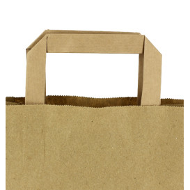 Sacs en Papier Kraft avec Anses Plates 80g/m² 32+16x35cm (250 Unités)