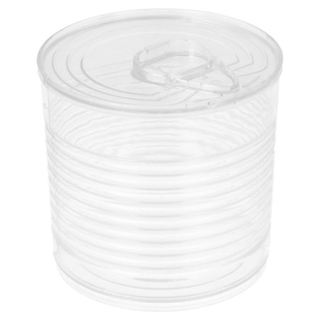 Proeving plastic conservenblik PS transparant 220ml Ø7,4x7cm (100 stuks)